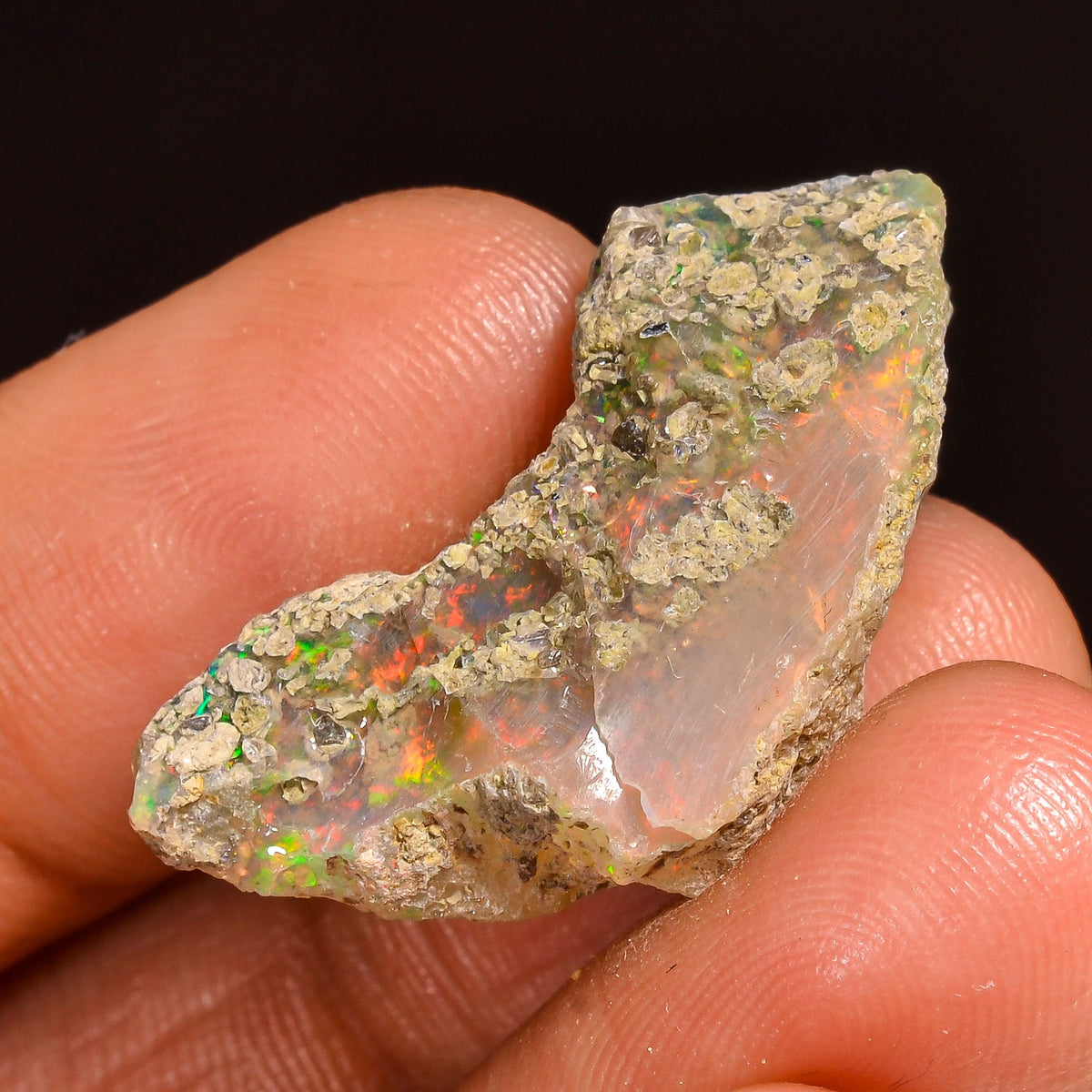 Wonderful Top Grade Quality 100% Natural Welo Fire Ethiopian Opal Fancy Rough Loose Gemstone For Making Jewelry 28X14X9 MM 15.00 Cts. KR60-4 Sunkarton