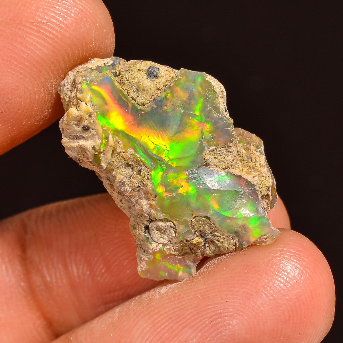 Marvellous Top Grade Quality 100% Natural Welo Fire Ethiopian Opal Rough Loose Gemstone For Making Jewelry 21X15X8 MM 10.50 Cts. KR60-50 Sunkarton