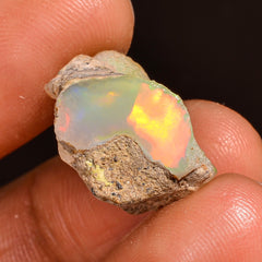 Mind Blowing Top Grade Quality 100% Natural Welo Fire Ethiopian Opal Rough Loose Gemstone For Making Jewelry 17X13X10 MM 09.50 Cts. KR60-5 Sunkarton