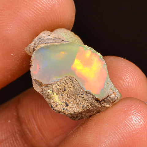 Mind Blowing Top Grade Quality 100% Natural Welo Fire Ethiopian Opal Rough Loose Gemstone For Making Jewelry 17X13X10 MM 09.50 Cts. KR60-5 Sunkarton