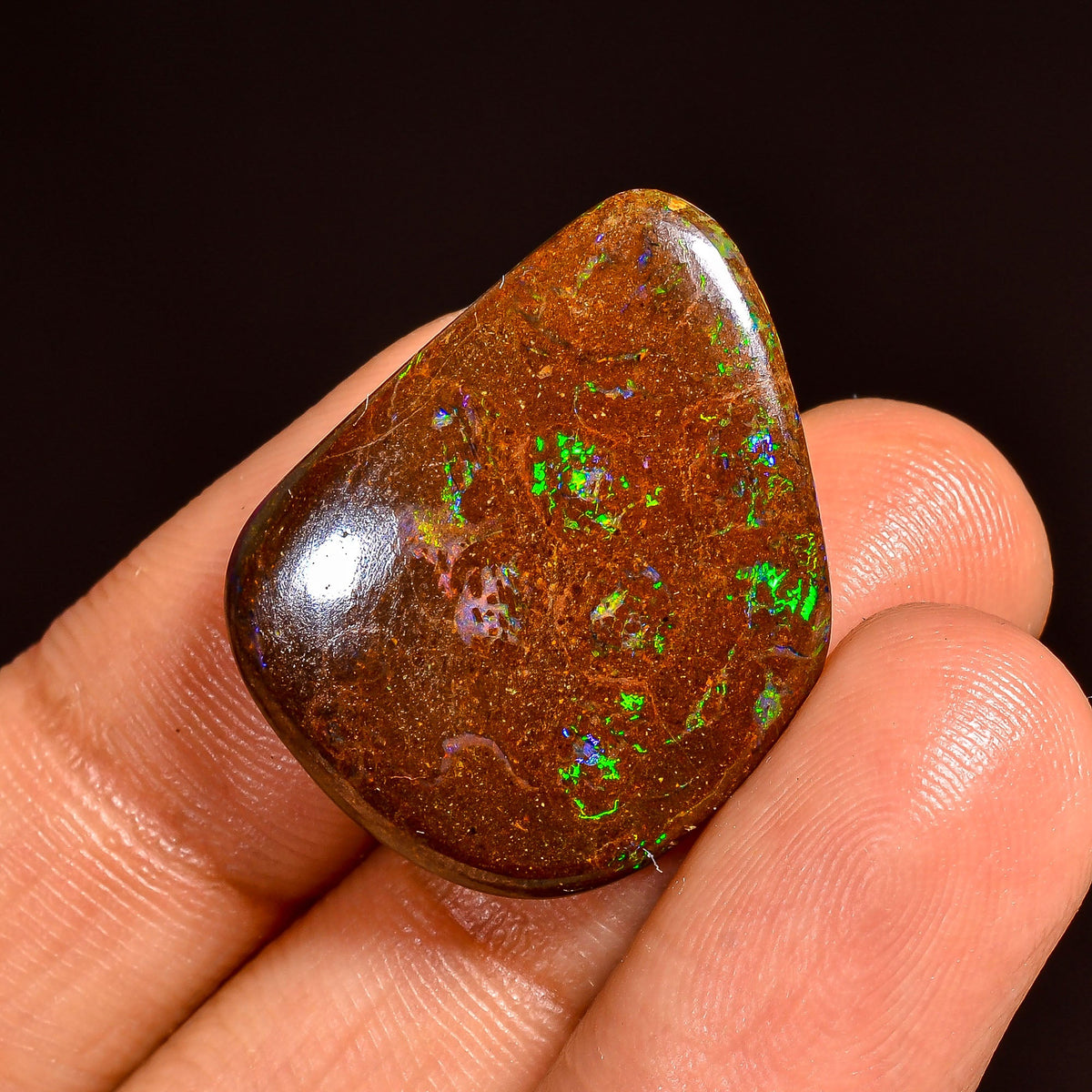 Tempting Top Grade Quality 100% Natural Boulder Opal Fancy Shape Cabochon Loose Gemstone For Making Jewelry 23X18X4 MM 19.00 Cts. KR62-11 Sunkarton