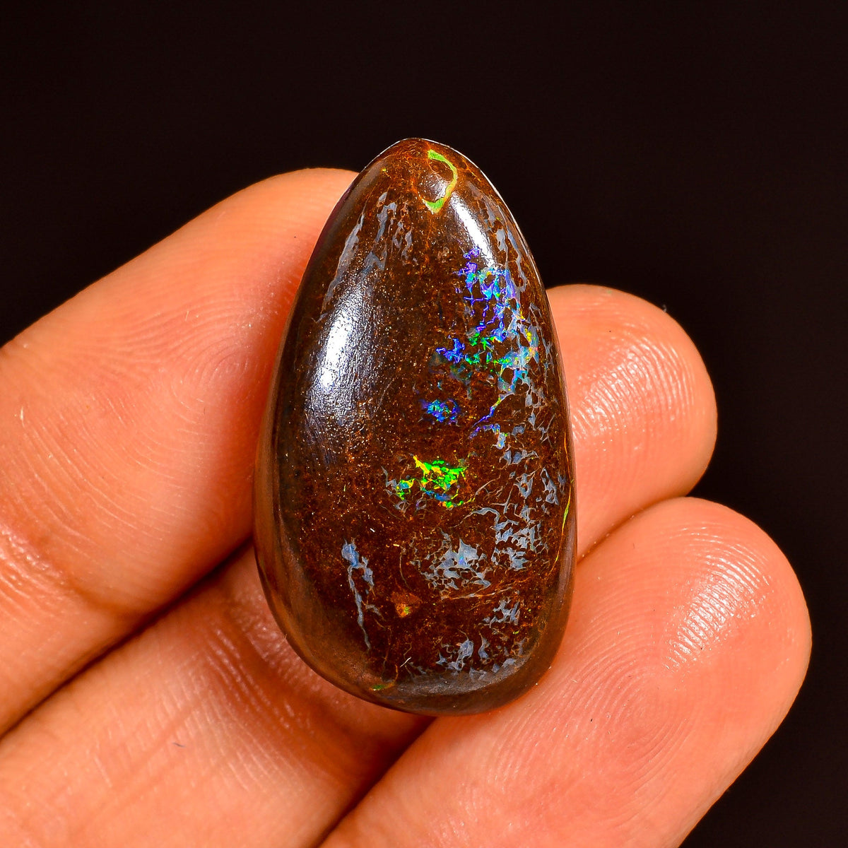 Terrific Top Grade Quality 100% Natural Boulder Opal Fancy Shape Cabochon Loose Gemstone For Making Jewelry 26X15X6 MM 25.50 Cts. KR62-12 Sunkarton