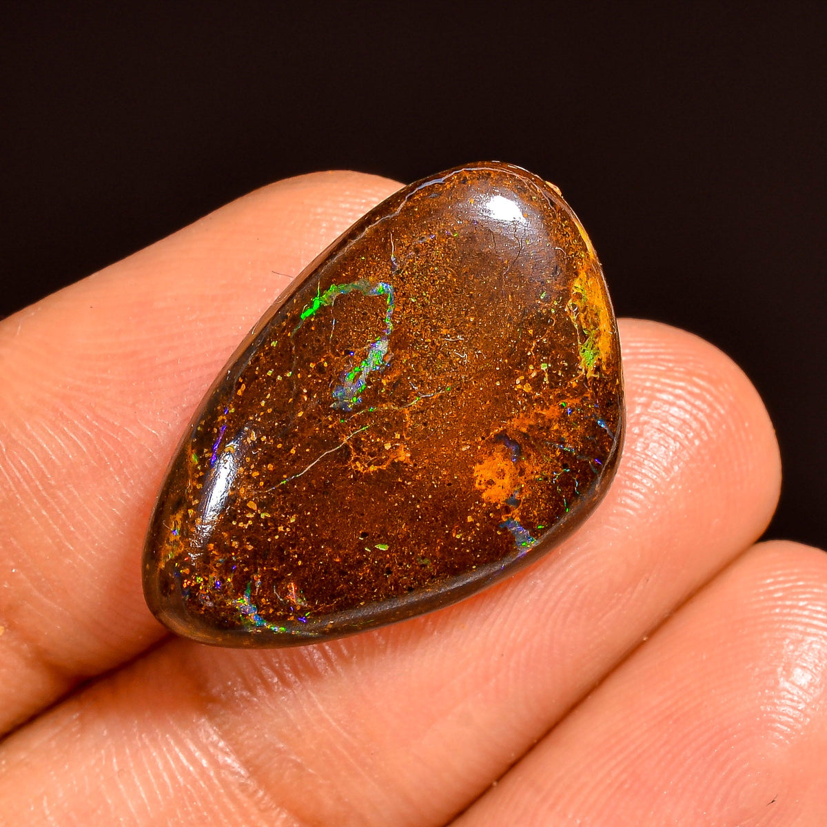 Excellent Top Grade Quality 100% Natural Boulder Opal Fancy Shape Cabochon Loose Gemstone For Making Jewelry 22X15X5 MM 14.50 Cts. KR62-15 Sunkarton