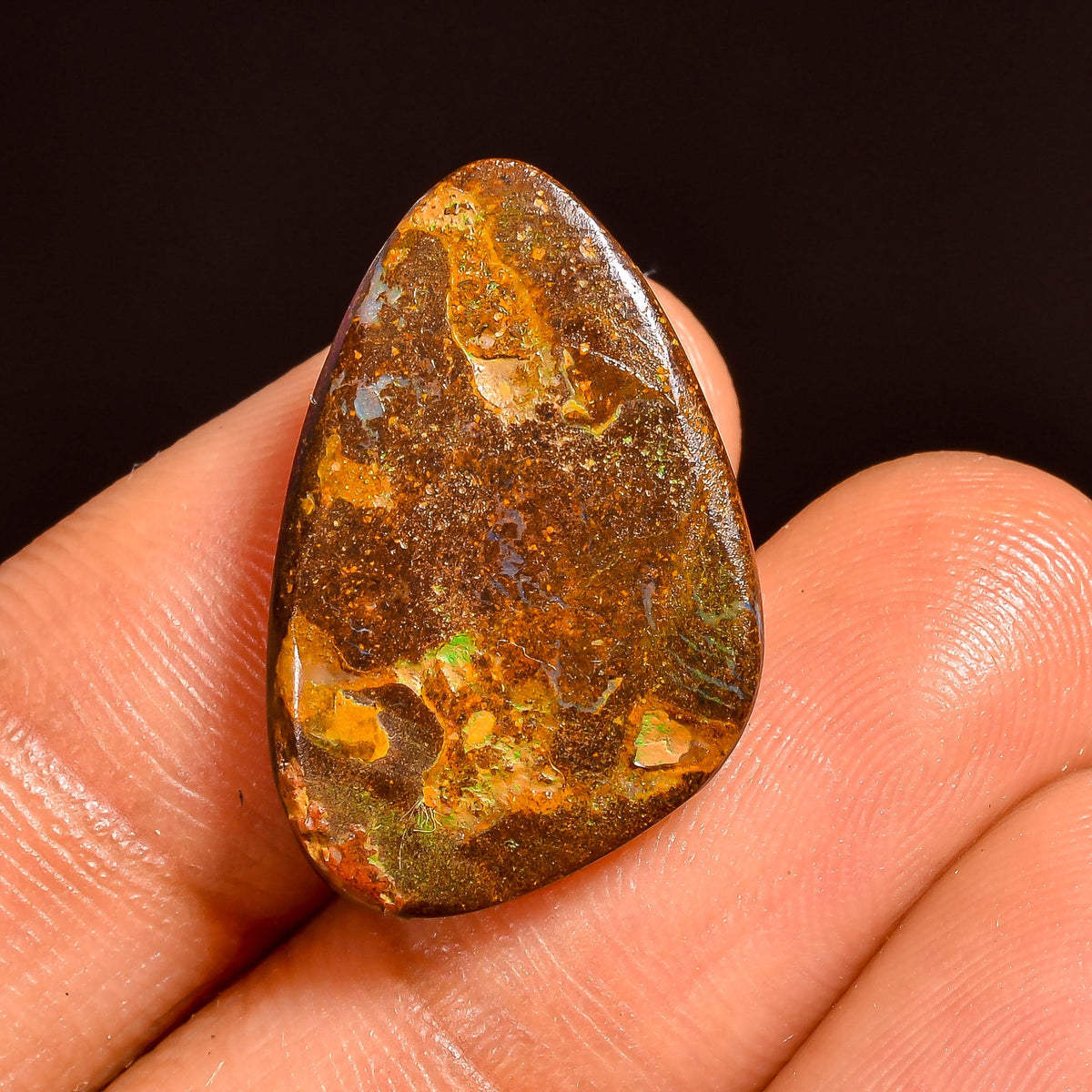 Excellent Top Grade Quality 100% Natural Boulder Opal Fancy Shape Cabochon Loose Gemstone For Making Jewelry 22X15X5 MM 14.50 Cts. KR62-15 Sunkarton