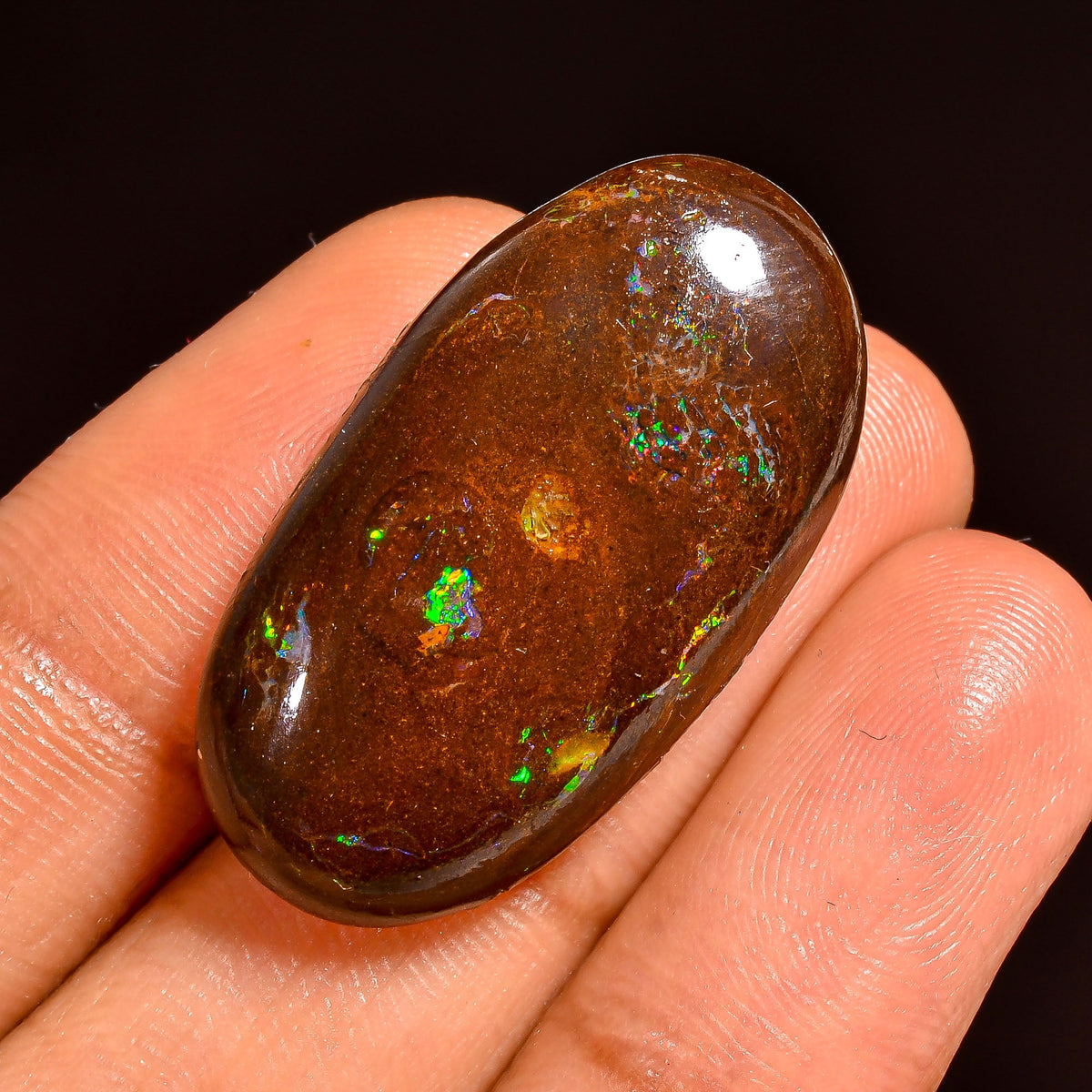 Exclusive Top Grade Quality 100% Natural Boulder Opal Oval Shape Cabochon Loose Gemstone For Making Jewelry 30X16X8 MM 32.00 Cts. KR62-16 Sunkarton
