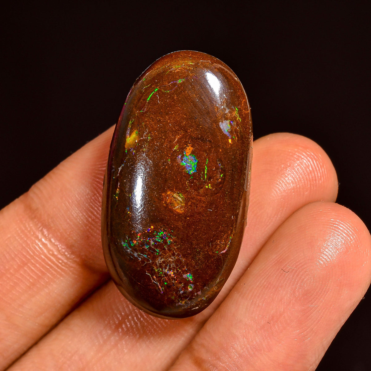 Exclusive Top Grade Quality 100% Natural Boulder Opal Oval Shape Cabochon Loose Gemstone For Making Jewelry 30X16X8 MM 32.00 Cts. KR62-16 Sunkarton