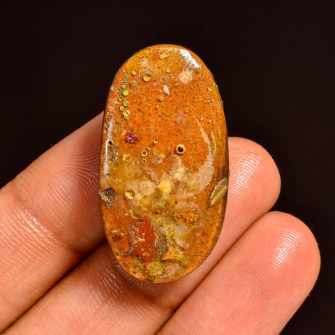 Exclusive Top Grade Quality 100% Natural Boulder Opal Oval Shape Cabochon Loose Gemstone For Making Jewelry 30X16X8 MM 32.00 Cts. KR62-16 Sunkarton