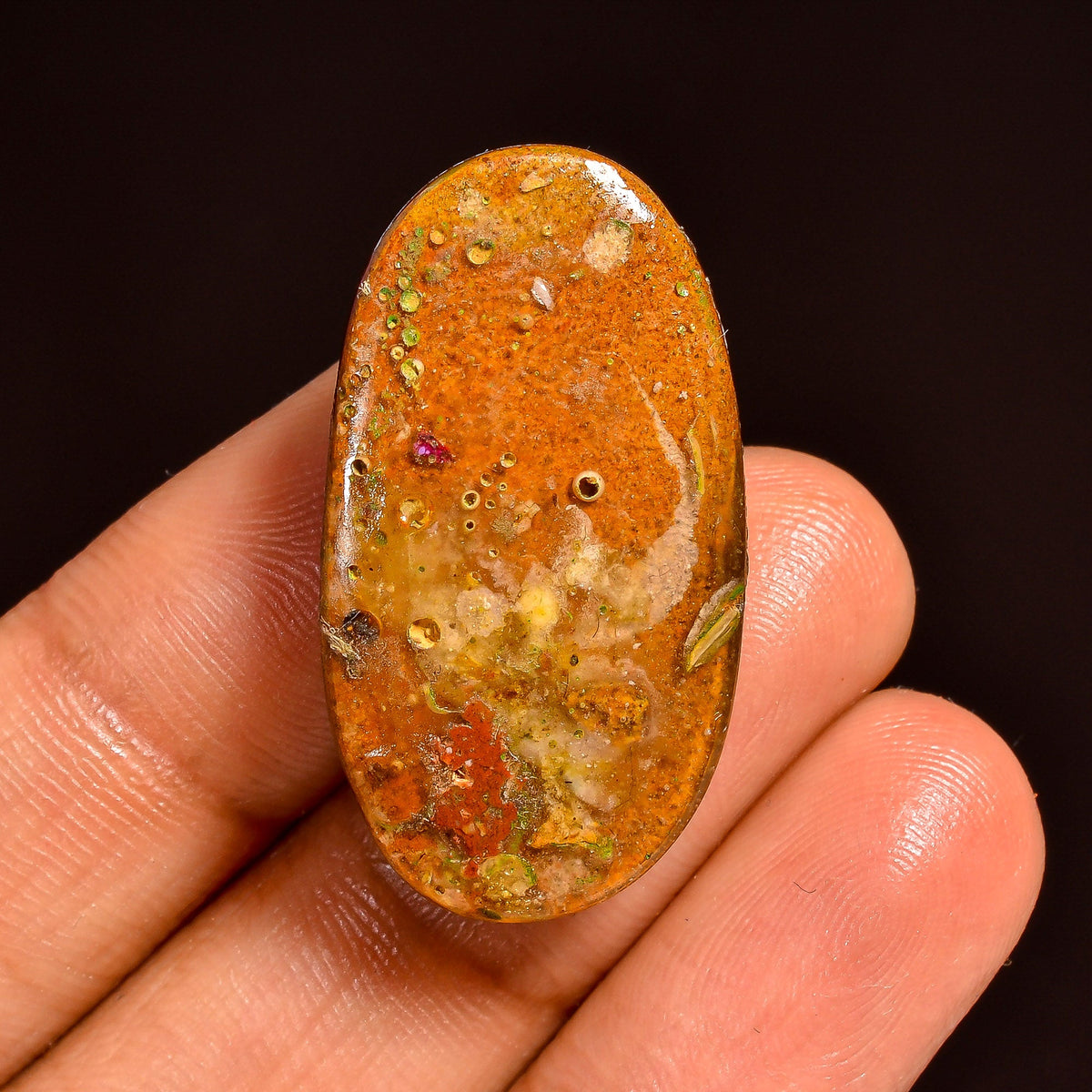Exclusive Top Grade Quality 100% Natural Boulder Opal Oval Shape Cabochon Loose Gemstone For Making Jewelry 30X16X8 MM 32.00 Cts. KR62-16 Sunkarton