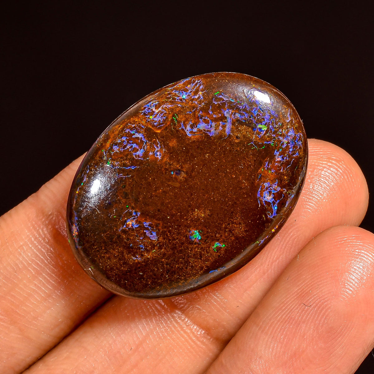 Elegant Top Grade Quality 100% Natural Boulder Opal Oval Shape Cabochon Loose Gemstone For Making Jewelry 28X21X6 MM 34.50 Cts. KR62-17 Sunkarton