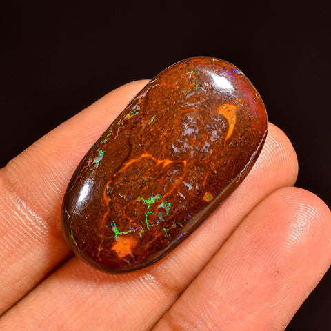 Fabulous Top Grade Quality 100% Natural Boulder Opal Oval Shape Cabochon Loose Gemstone For Making Jewelry 30X17X6 MM 29.00 Cts. KR62-18 Sunkarton