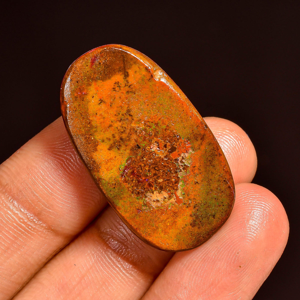 Fabulous Top Grade Quality 100% Natural Boulder Opal Oval Shape Cabochon Loose Gemstone For Making Jewelry 30X17X6 MM 29.00 Cts. KR62-18 Sunkarton