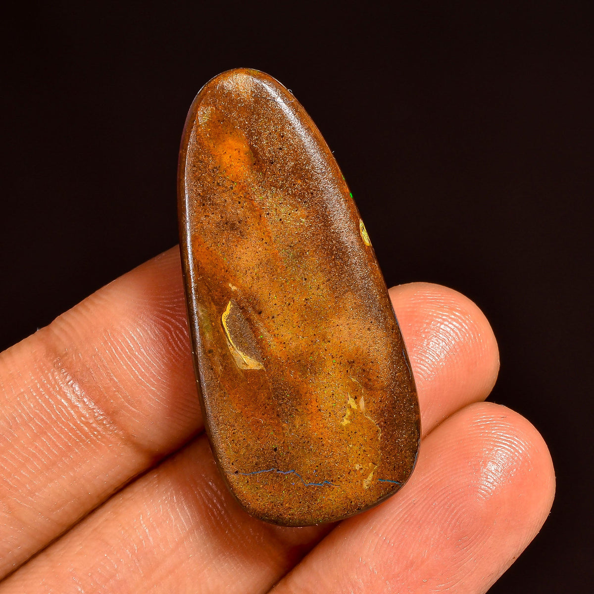 Fantastic Top Grade Quality 100% Natural Boulder Opal Fancy Shape Cabochon Loose Gemstone For Making Jewelry 36X17X5 MM 35.00 Cts. KR62-19 Sunkarton
