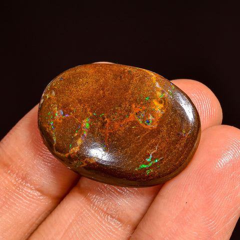 Tempting Top Grade Quality 100% Natural Boulder Opal Oval Shape Cabochon Loose Gemstone For Making Jewelry 25X18X5 MM 18.50 Cts. KR62-1 Sunkarton