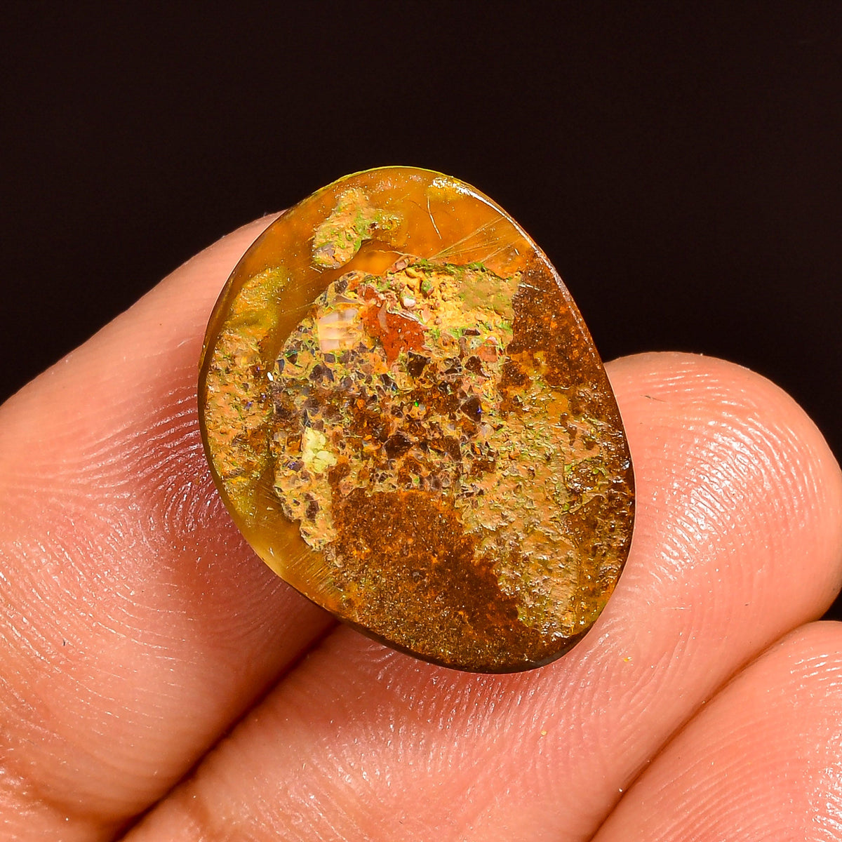 Terrific Top Grade Quality 100% Natural Boulder Opal Fancy Shape Cabochon Loose Gemstone For Making Jewelry 18X13X3 MM 07.00 Cts. KR62-2 Sunkarton