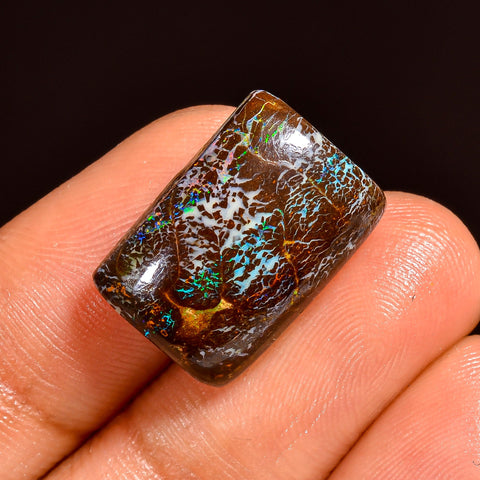 Unique Top Grade Quality 100% Natural Boulder Opal Radiant Shape Cabochon Loose Gemstone For Making Jewelry 17X12X6 MM 13.00 Cts. KR62-3 Sunkarton