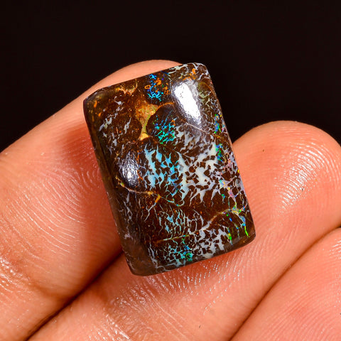 Unique Top Grade Quality 100% Natural Boulder Opal Radiant Shape Cabochon Loose Gemstone For Making Jewelry 17X12X6 MM 13.00 Cts. KR62-3 Sunkarton
