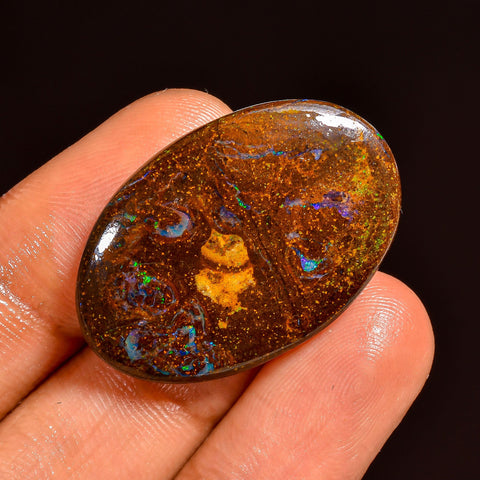 Outstanding Top Grade Quality 100% Natural Boulder Opal Oval Shape Cabochon Loose Gemstone For Making Jewelry 29X20X5 MM 26.50 Cts. KR62-6 Sunkarton