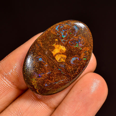 Outstanding Top Grade Quality 100% Natural Boulder Opal Oval Shape Cabochon Loose Gemstone For Making Jewelry 29X20X5 MM 26.50 Cts. KR62-6 Sunkarton