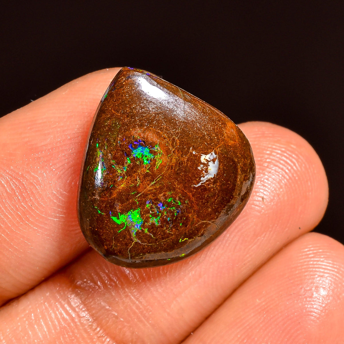 Splendid Top Grade Quality 100% Natural Boulder Opal Heart Shape Cabochon Loose Gemstone For Making Jewelry 17X16X5 MM 11.00 Cts. KR62-7 Sunkarton