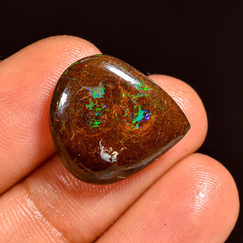 Splendid Top Grade Quality 100% Natural Boulder Opal Heart Shape Cabochon Loose Gemstone For Making Jewelry 17X16X5 MM 11.00 Cts. KR62-7 Sunkarton