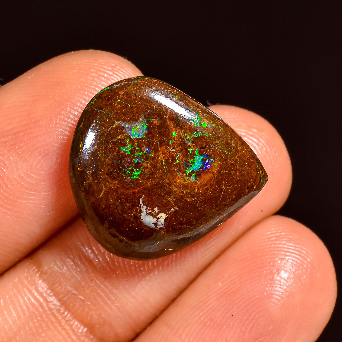 Splendid Top Grade Quality 100% Natural Boulder Opal Heart Shape Cabochon Loose Gemstone For Making Jewelry 17X16X5 MM 11.00 Cts. KR62-7 Sunkarton