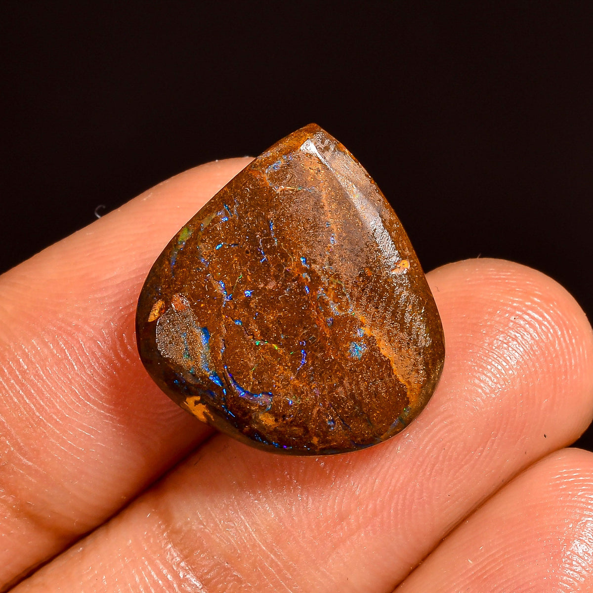 Splendid Top Grade Quality 100% Natural Boulder Opal Heart Shape Cabochon Loose Gemstone For Making Jewelry 17X16X5 MM 11.00 Cts. KR62-7 Sunkarton
