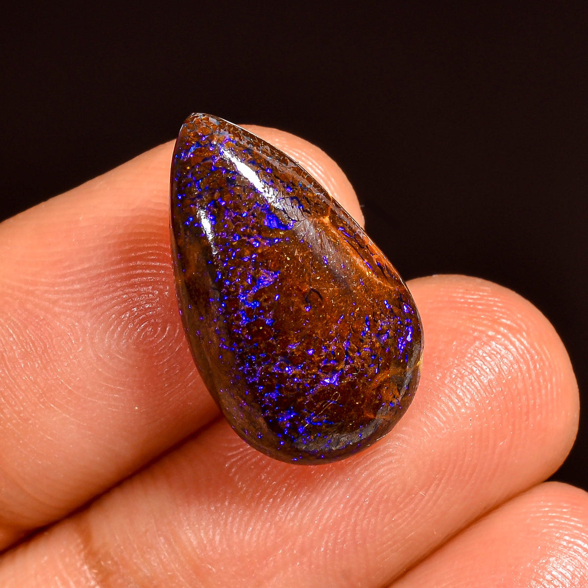 Superb Top Grade Quality 100% Natural Boulder Opal Pear Shape Cabochon Loose Gemstone For Making Jewelry 18X10X5 MM 08.00 Cts. KR62-8 Sunkarton