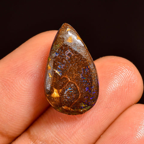 Superb Top Grade Quality 100% Natural Boulder Opal Pear Shape Cabochon Loose Gemstone For Making Jewelry 18X10X5 MM 08.00 Cts. KR62-8 Sunkarton