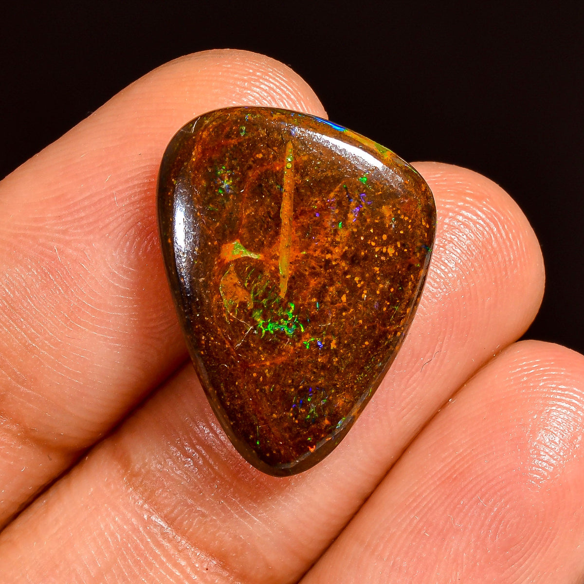 Stunning Top Grade Quality 100% Natural Boulder Opal Fancy Shape Cabochon Loose Gemstone For Making Jewelry 19X15X4 MM 10.00 Cts. KR62-9 Sunkarton