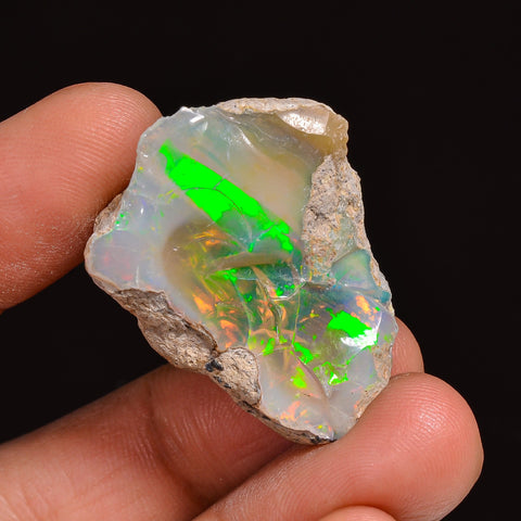 Fabulous Top Grade Quality 100% Natural Welo Fire Ethiopian Opal Fancy Rough Loose Gemstone For Making Jewelry 29X25X13 MM 35.50 Cts KR63-10 Sunkarton