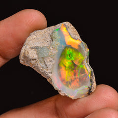 Fabulous Top Grade Quality 100% Natural Welo Fire Ethiopian Opal Fancy Rough Loose Gemstone For Making Jewelry 29X25X13 MM 35.50 Cts KR63-10 Sunkarton