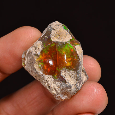 Gorgeous Top Grade Quality 100% Natural Welo Fire Ethiopian Opal Fancy Rough Loose Gemstone For Making Jewelry 28X24X17 MM 52.00 Cts KR63-12 Sunkarton
