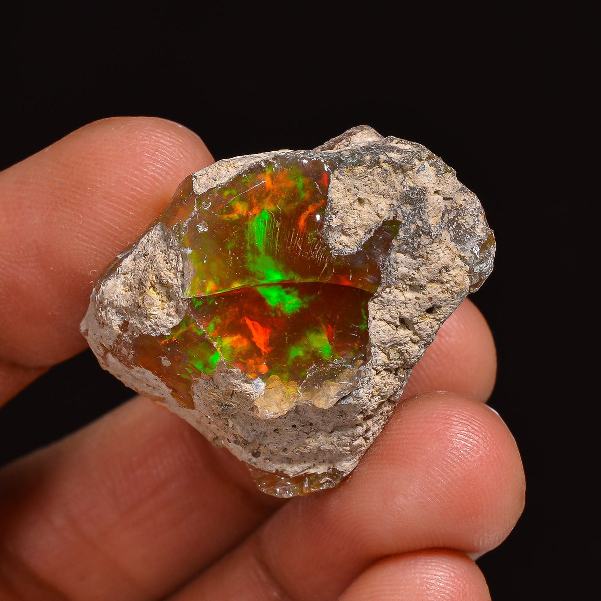 Gorgeous Top Grade Quality 100% Natural Welo Fire Ethiopian Opal Fancy Rough Loose Gemstone For Making Jewelry 28X24X17 MM 52.00 Cts KR63-12 Sunkarton