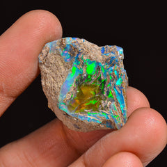 Immaculate Top Grade Quality 100% Natural Welo Fire Ethiopian Opal Fancy Rough Loose Gemstone For Making Jewelry 24X22X11MM 31.00 Cts KR6313 Sunkarton