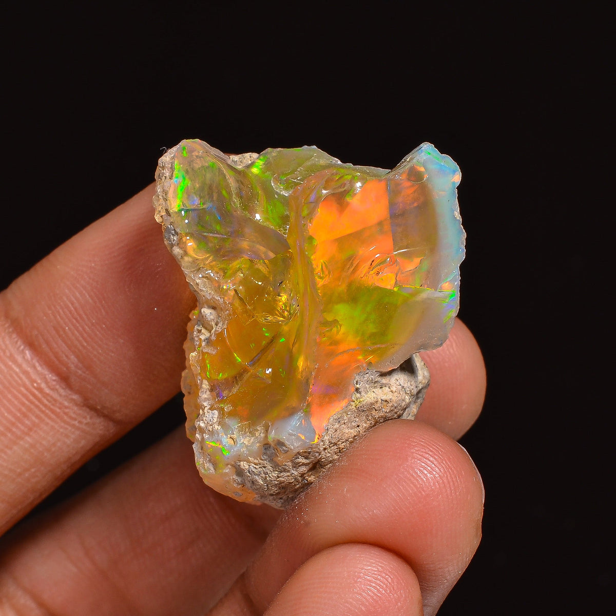 Incredible Top Grade Quality 100% Natural Welo Fire Ethiopian Opal Fancy Rough Loose Gemstone For Making Jewelry 36X25X18MM 51.00 Cts KR6314 Sunkarton