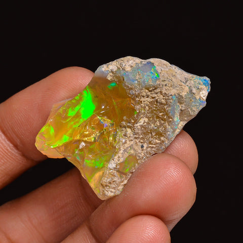 Incredible Top Grade Quality 100% Natural Welo Fire Ethiopian Opal Fancy Rough Loose Gemstone For Making Jewelry 36X25X18MM 51.00 Cts KR6314 Sunkarton