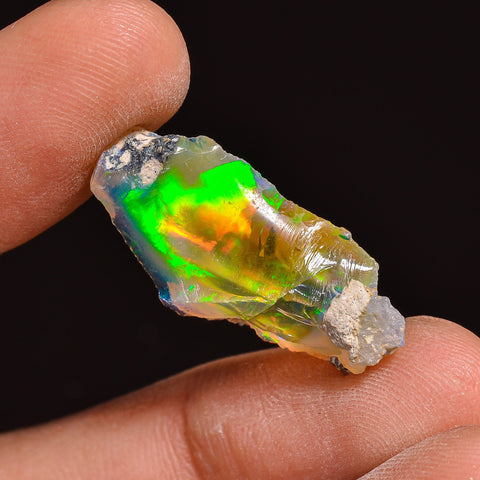 Marvellous Top Grade Quality 100% Natural Welo Fire Ethiopian Opal Fancy Rough Loose Gemstone For Making Jewelry 24X12X6MM 09.00 Cts KR63-15 Sunkarton