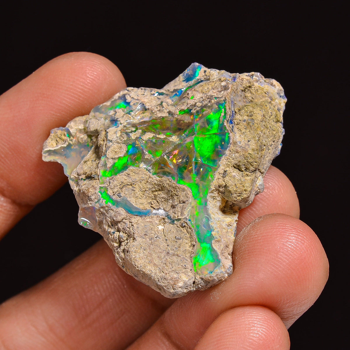 Mind Blowing Top Grade Quality 100% Natural Welo Fire Ethiopian Opal Rough Loose Gemstone For Making Jewelry 31X29X8 MM 31.50 Cts. KR63-16 Sunkarton