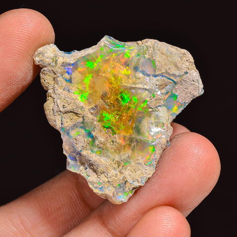 Mind Blowing Top Grade Quality 100% Natural Welo Fire Ethiopian Opal Rough Loose Gemstone For Making Jewelry 31X29X8 MM 31.50 Cts. KR63-16 Sunkarton