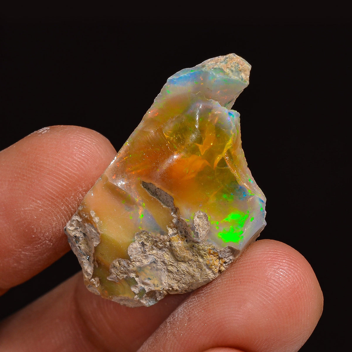 Outstanding Top Grade Quality 100% Natural Welo Fire Ethiopian Opal Fancy Rough Loose Gemstone For Making Jewelry 32X17X7MM 19.50 Cts KR6317 Sunkarton