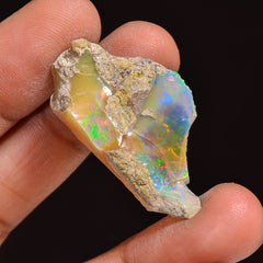 Outstanding Top Grade Quality 100% Natural Welo Fire Ethiopian Opal Fancy Rough Loose Gemstone For Making Jewelry 32X17X7MM 19.50 Cts KR6317 Sunkarton