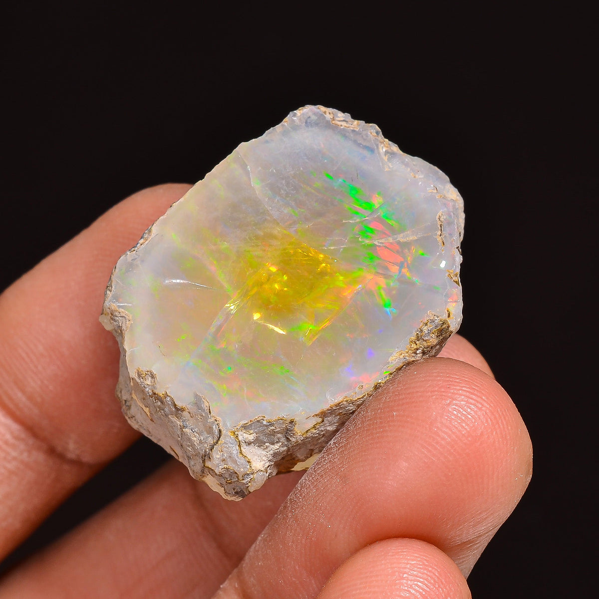 Splendid Top Grade Quality 100% Natural Welo Fire Ethiopian Opal Fancy Rough Loose Gemstone For Making Jewelry 27X20X15 MM 41.50 Cts KR63-18 Sunkarton