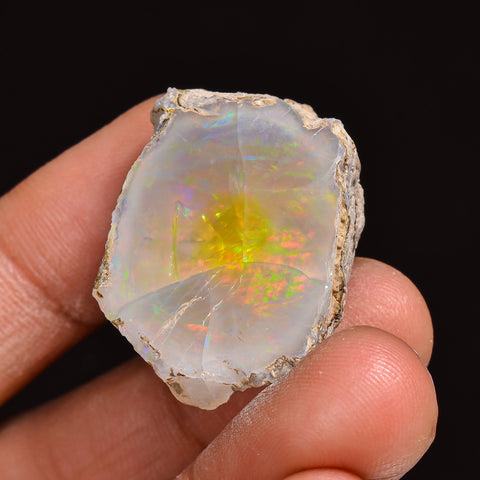 Splendid Top Grade Quality 100% Natural Welo Fire Ethiopian Opal Fancy Rough Loose Gemstone For Making Jewelry 27X20X15 MM 41.50 Cts KR63-18 Sunkarton