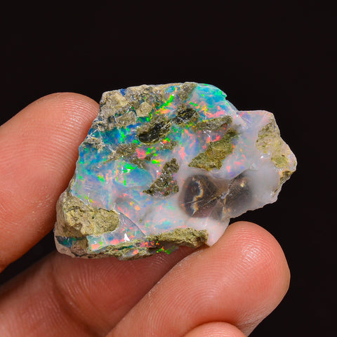 Superb Top Grade Quality 100% Natural Welo Fire Ethiopian Opal Fancy Rough Loose Gemstone For Making Jewelry 30X21X12 MM 26.50 Cts. KR63-19 Sunkarton