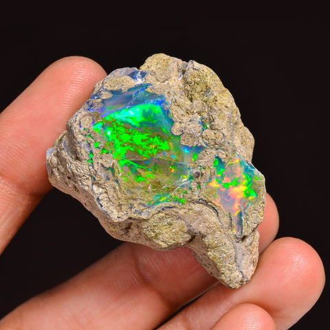 Amazing Top Grade Quality 100% Natural Welo Fire Ethiopian Opal Fancy Rough Loose Gemstone For Making Jewelry 38X29X18 MM 81.00 Cts. KR63-1 Sunkarton