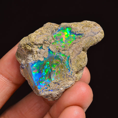 Amazing Top Grade Quality 100% Natural Welo Fire Ethiopian Opal Fancy Rough Loose Gemstone For Making Jewelry 38X29X18 MM 81.00 Cts. KR63-1 Sunkarton