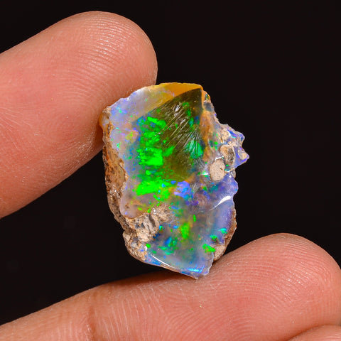 Stunning Top Grade Quality 100% Natural Welo Fire Ethiopian Opal Fancy Rough Loose Gemstone For Making Jewelry 19X15X6 MM 07.50 Cts. KR63-20 Sunkarton