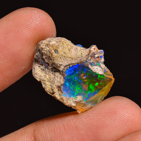 Stunning Top Grade Quality 100% Natural Welo Fire Ethiopian Opal Fancy Rough Loose Gemstone For Making Jewelry 19X15X6 MM 07.50 Cts. KR63-20 Sunkarton