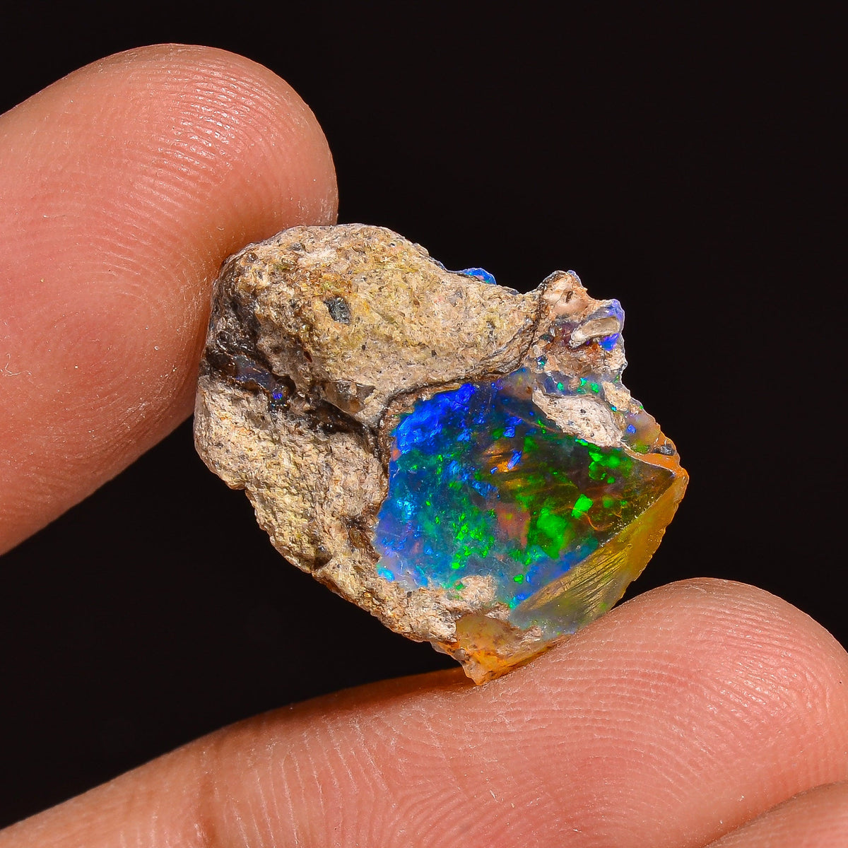 Stunning Top Grade Quality 100% Natural Welo Fire Ethiopian Opal Fancy Rough Loose Gemstone For Making Jewelry 19X15X6 MM 07.50 Cts. KR63-20 Sunkarton