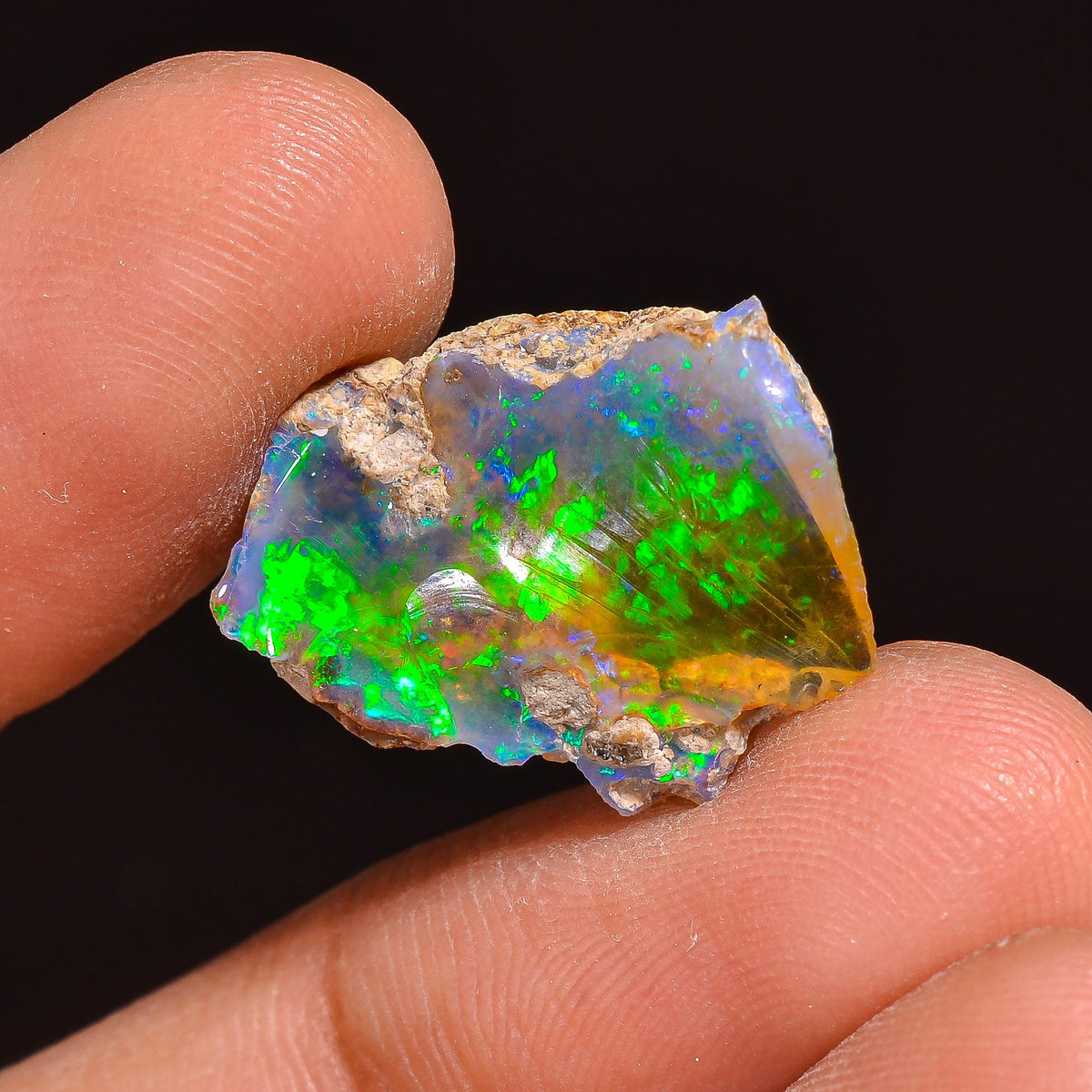 Stunning Top Grade Quality 100% Natural Welo Fire Ethiopian Opal Fancy Rough Loose Gemstone For Making Jewelry 19X15X6 MM 07.50 Cts. KR63-20 Sunkarton